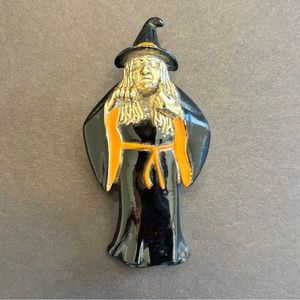 Halloween Witch Brooch Pin Spooky Fall Autumn